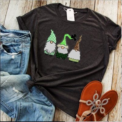 Alternative view of Lucky Three Gnome Design Gnomes Shirt