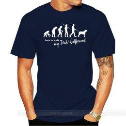 Man Dog Walking Irish Wolfhound T-Shirt