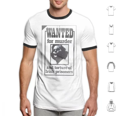 Margaret Thatcher Wanted 1990 Poster T-shirt Margaret Thatcher Wanted 1990 Poster T-shirt