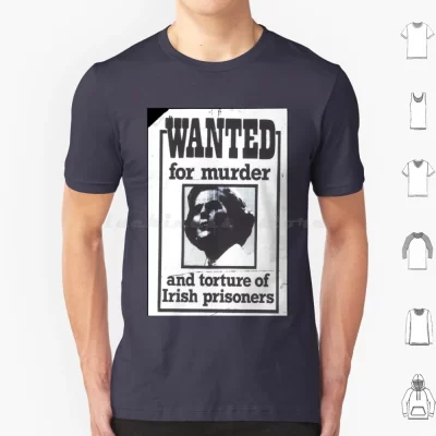 Margaret Thatcher Wanted 1990 Poster T-shirt Margaret Thatcher Wanted 1990 Poster T-shirt