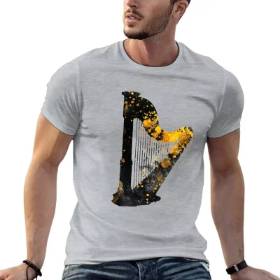 Gold Accented Irish Harp Art T-Shirt