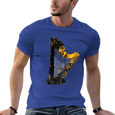 Gold Accented Irish Harp Art T-Shirt