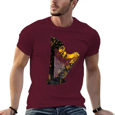Gold Accented Irish Harp Art T-Shirt