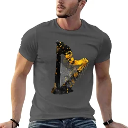 Gold Accented Irish Harp Art T-Shirt