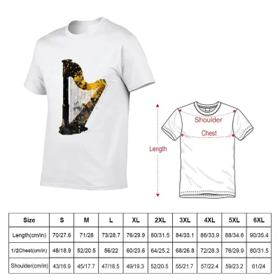 Alternative view of Gold Accented Irish Harp Art T-Shirt