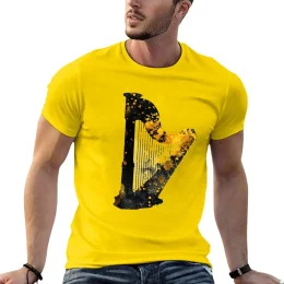 Gold Accented Irish Harp Art T-Shirt