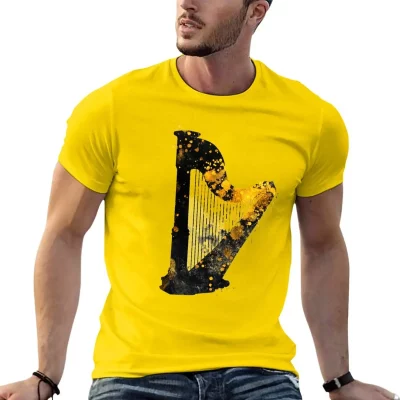 Gold Accented Irish Harp Art T-Shirt