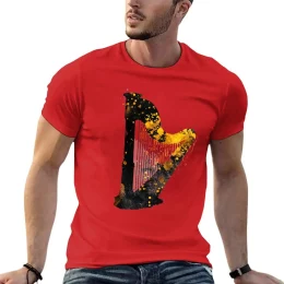 Gold Accented Irish Harp Art T-Shirt