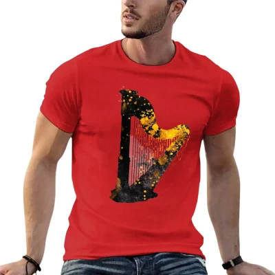Gold Accented Irish Harp Art T-Shirt