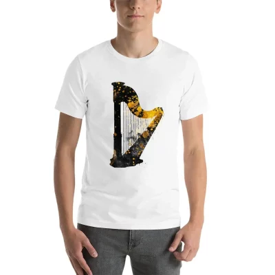 Gold Accented Irish Harp Art T-Shirt