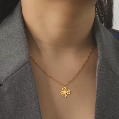 Alternative view of Trendy Irish Geometric Pendant Necklace