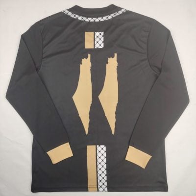 Alternative view of Palestinian 24/25 Long Sleeve Arabic Black Gold Special Jersey