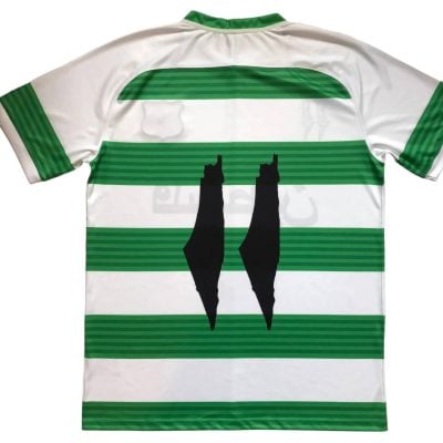 Alternative view of Palestinian 2024/25 Green White Stripe Jersey