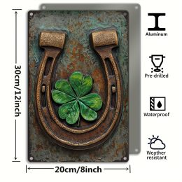 Vintage Irish Harp Clover Wall Décor – Rustic