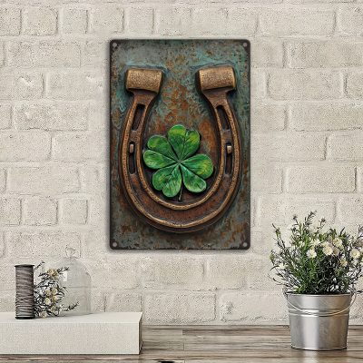 Vintage Irish Harp Clover Wall Décor – Rustic Vintage Irish Harp Clover Wall Décor – Rustic