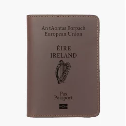 Handmade Irish Passport Cover – Éire Ireland Leather Travel Wallet