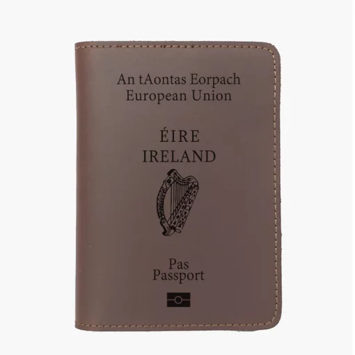 Handmade Irish Passport Cover – Éire Ireland Leather Travel Wallet - Image 5