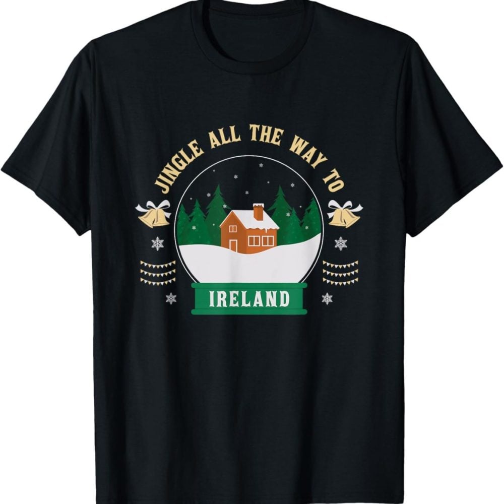 Ireland Christmas T-Shirt – Jingle Snow Globe Holiday Tee