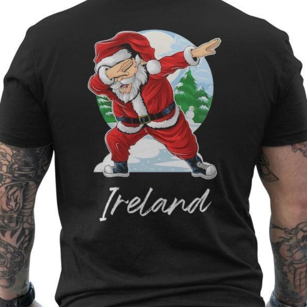 Ireland Santa Claus T-Shirt – Dab Dance Xmas Humor Tee