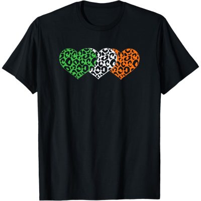 Irish Leopard Print Hearts T-Shirt