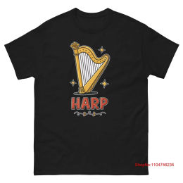 Vintage Harp Graphic Streetwear T-shirt