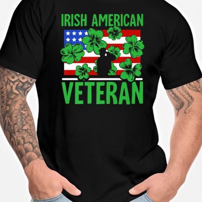 Alternative view of Irish American Veteran T-Shirt