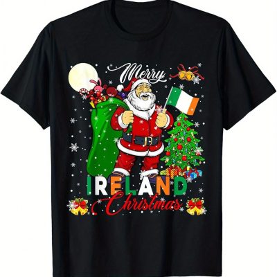 Santa Ireland T-Shirt – Merry Christmas Irish Gift Tee Santa Ireland T-Shirt – Merry Christmas Irish Gift Tee