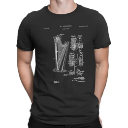Irish Harp Patent Design T-Shirt – Musical Tribute