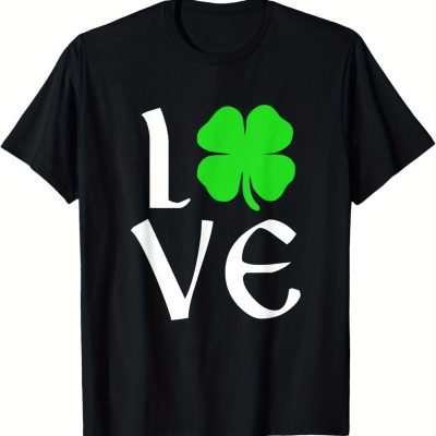 LOVE Shamrock T-Shirt – Irish Four Leaf Clover Tee