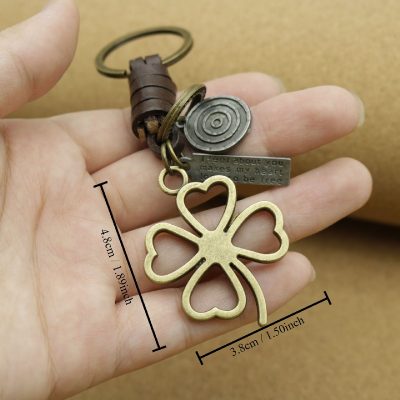 Men’s Lucky Four-Leaf Clover Key Ring
