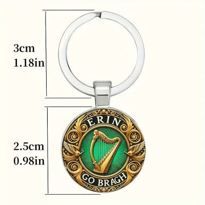 Vintage Irish Gaelic Harp Keychain