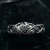 Celtic Retro Heart Hugging Hand Ring