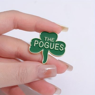THE POGUES Shamrock Metal Medallion Pin