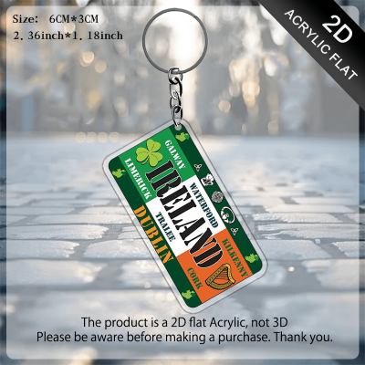 Irish-Themed Acrylic Keychain