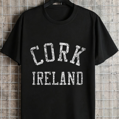 Cork Ireland Distressed White Graphic T-Shirt