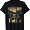 Dublin Ireland Cityscape Night Bridge Graphic T-shirt