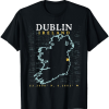 Dublin Ireland Map Coordinates Graphic T-shirt
