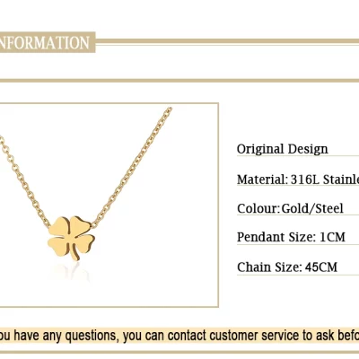 Stainless Steel Four-Leaf Clover Necklace