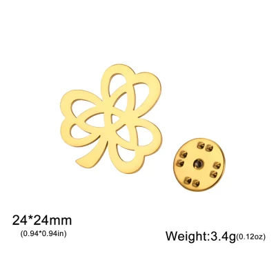 Dawapara Shamrocks Clover Brooch Pin