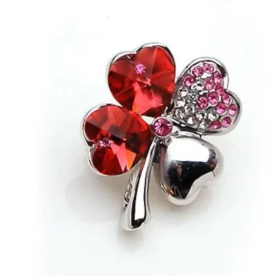 Crystal Four-Leaf Clover Brooch