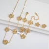 3-Piece 18K Gold-Plated Clover Jewelry Set