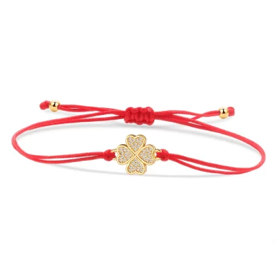 Trendy Four-Leaf Clover Lucky Charm Bracelet