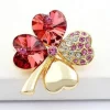 Crystal Four-Leaf Clover Brooch