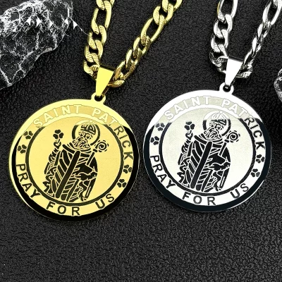 Saint Patrick Medal Pendant Necklace