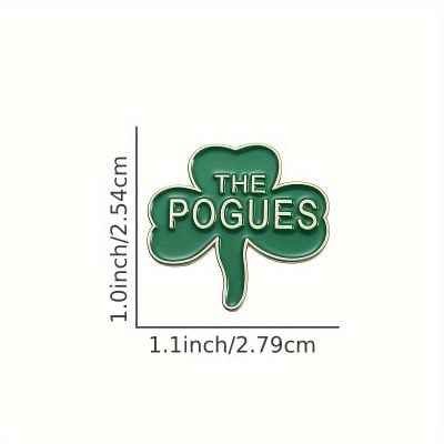 THE POGUES Shamrock Metal Medallion Pin