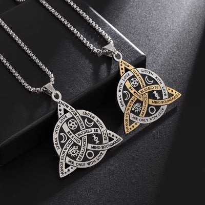 A Gorgeous Religious Mystic Star And Moon Necklace