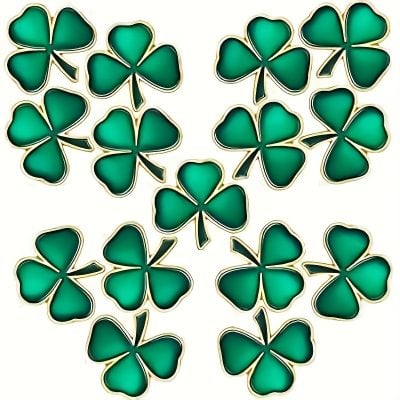 Stylish Lucky Green Shamrock Brooch