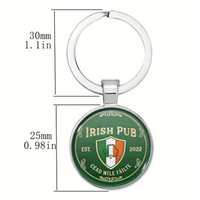 3pcs Irish Pub Shield Ring Keychain