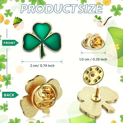 Stylish Lucky Green Shamrock Brooch