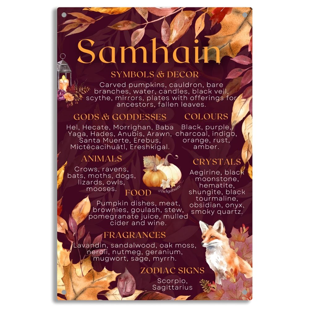 2D Flat Retro Metal Tin Sign - Samhain Wall Art Decor